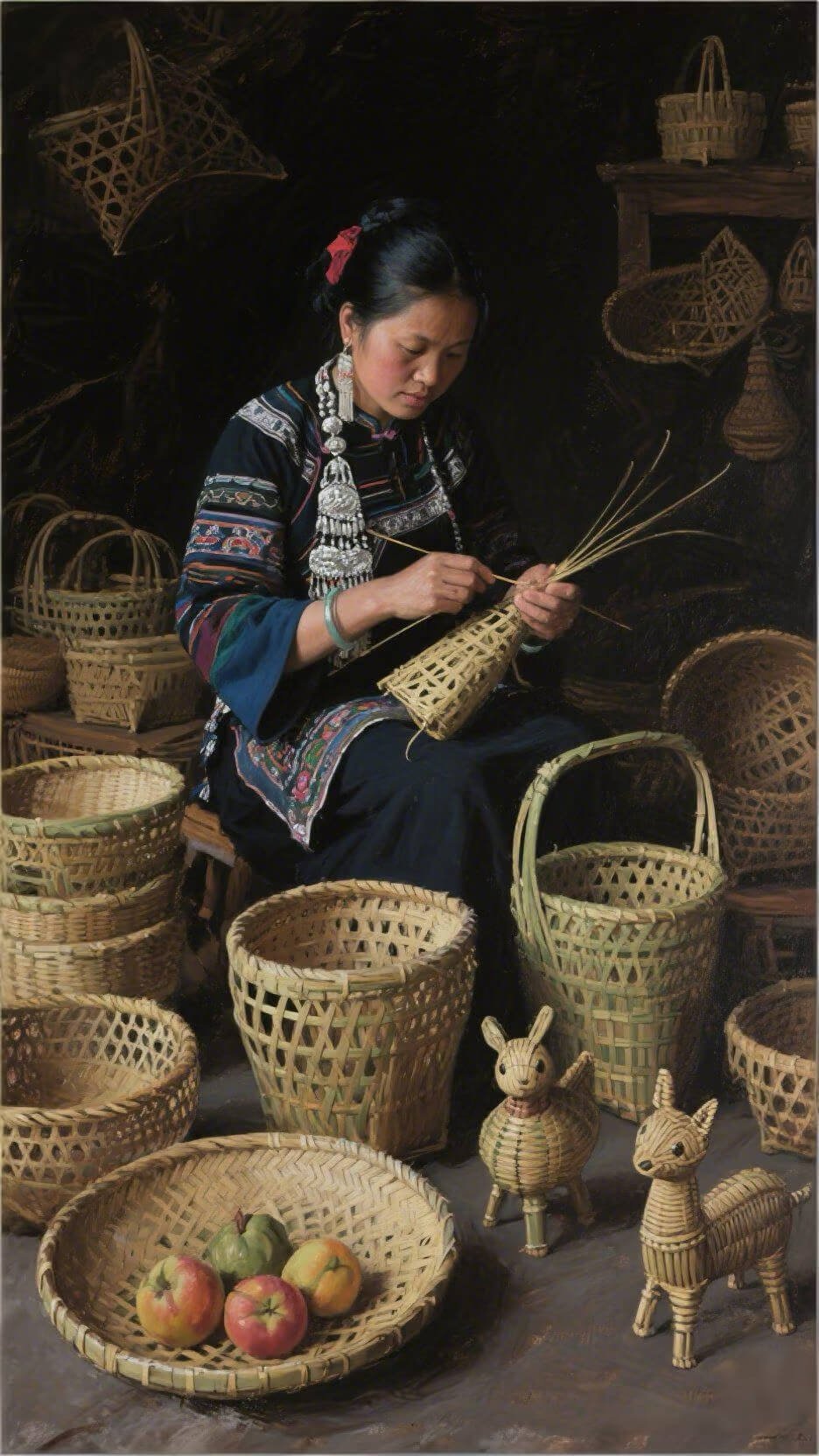 artisanal handwoven bamboo craft traditional art